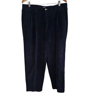 Tommy Hilfger Corduroy Pants Mens Size 36x30 Blue Y2K Trousers Vintage Pleated